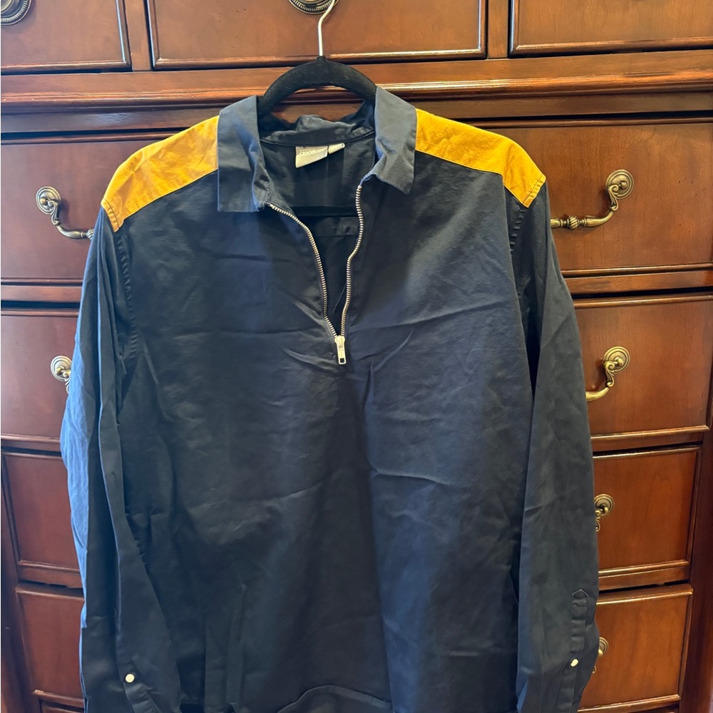 ASOS Black and Tan Quarter-Zip Jacket